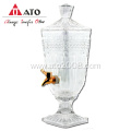 Embossed Glass Jar Big 2L Volume Juice Glass